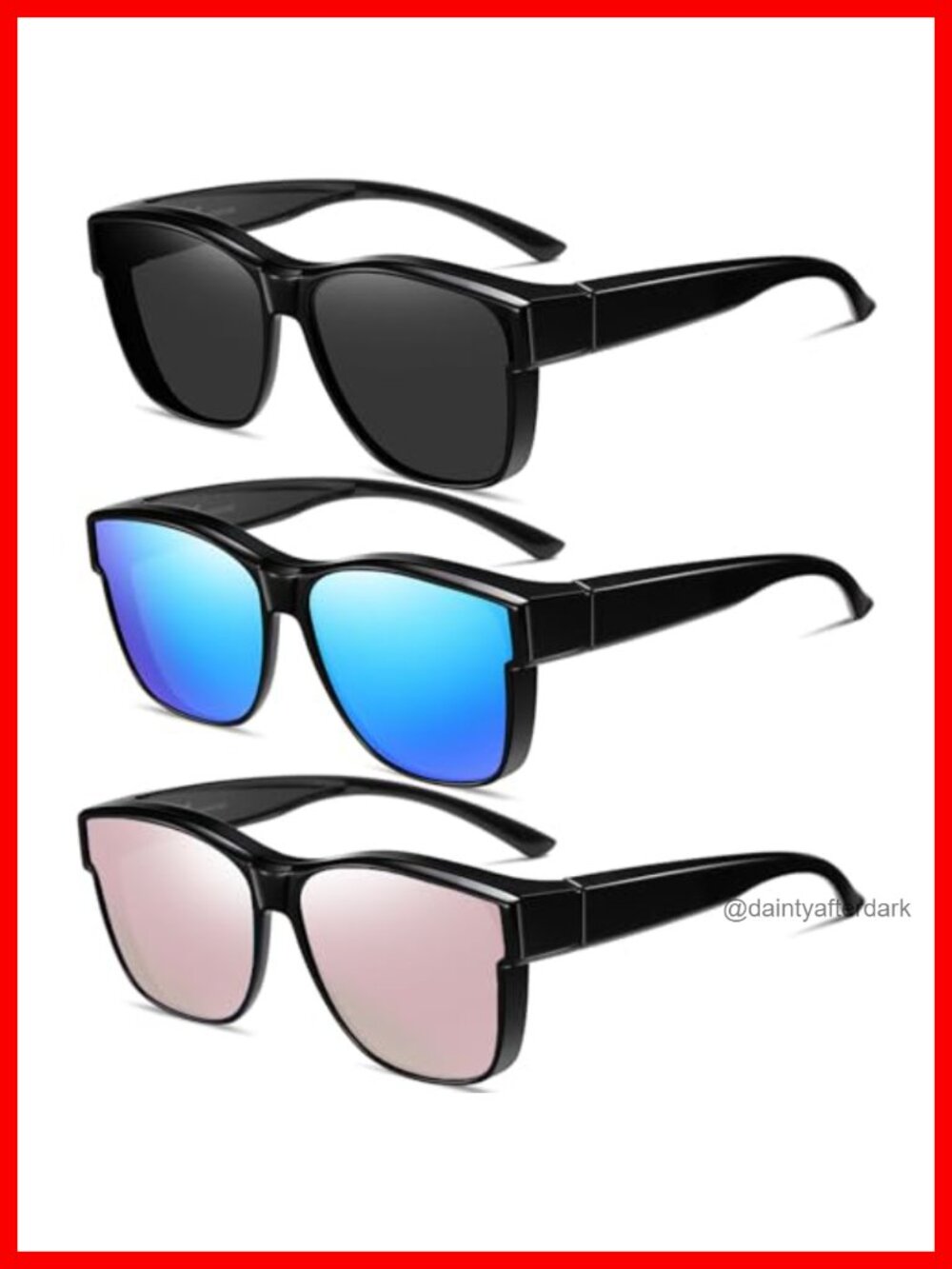 Polarized Fit Over Sunglasses UV400 Square Full Frame for Driving Outdoor
